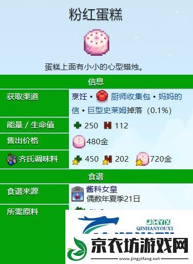 星露谷物语粉红蛋糕如何制作