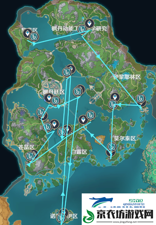 原神提瓦特钓鱼路线一览
